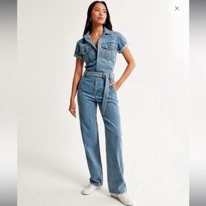 Abercrombie & Fitch Women's Blue Denim Jumpsuit